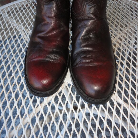 BLACK JACK Vintage Men\'s Red-Brown Leather Western Boots Size 12 D main image 5